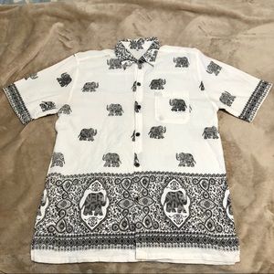 Men’s Thailand Elephant Button Up Shirt